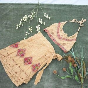 Max Mehra Crop Top and Wrap Skirt Set